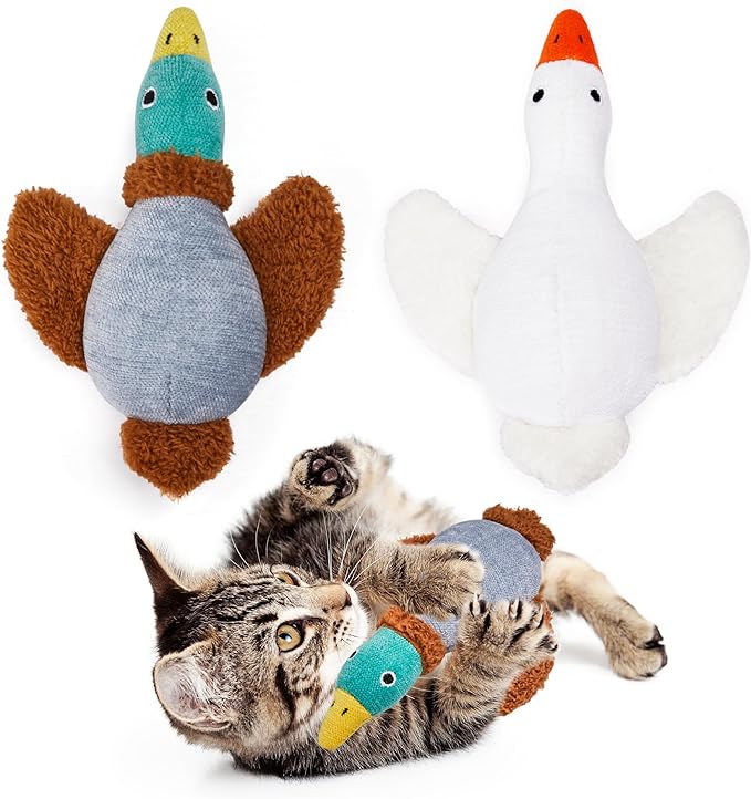 Potaroma Birds Cat Toys, 2 Pack Catnip Toys Soft Durable, Crinkle Sound Kicker Toys for Interactive Indoor Kitten Exercise 6.5 Inches for All Breeds - PAWPICO