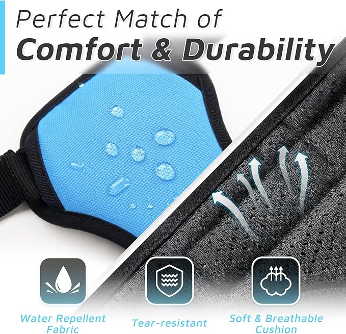 Eagloo Dog Harness for Large Dogs, No Pull Service Vest with Reflective Strips and Control Handle, Adjustable and Comfortable for Easy Walking, No Choke Pet Harness with 2 Metal Rings, Sky Blue, L GoExplorewithEagloo