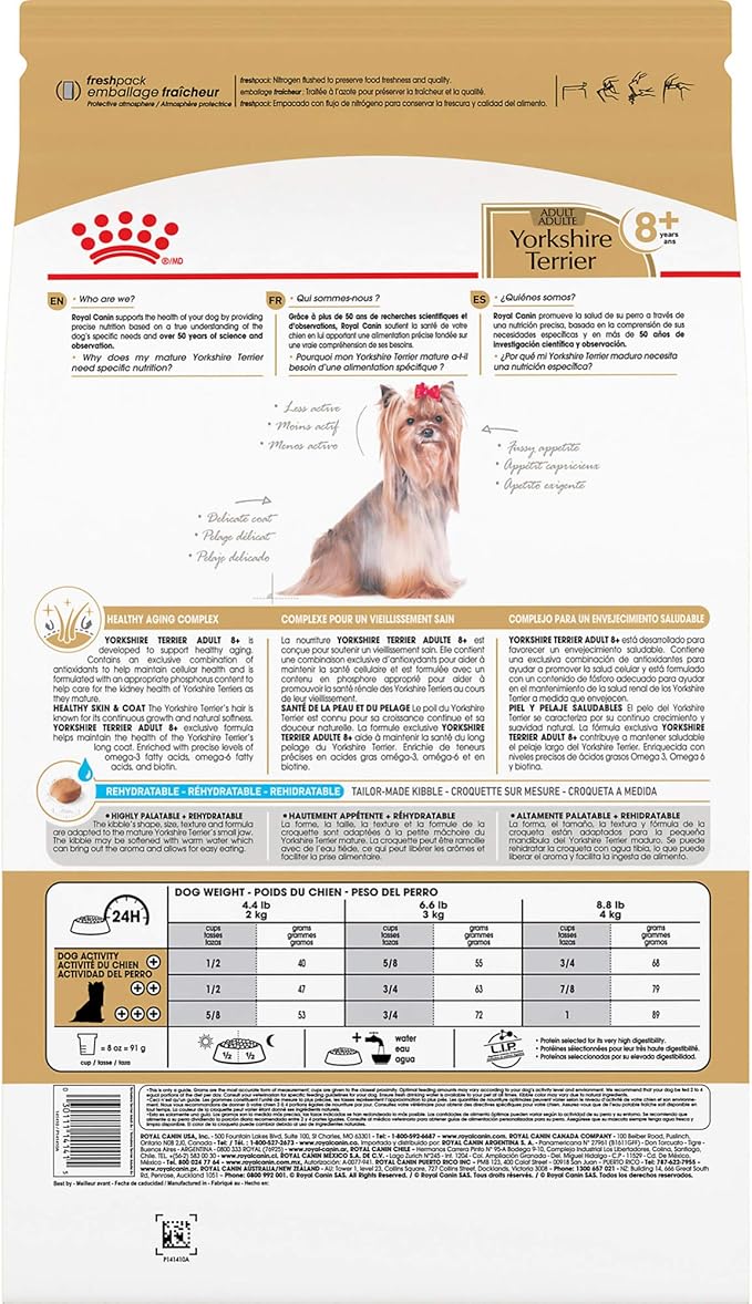 Royal Canin Yorkshire Terrier Adult 8+ Dry Dog Food for Aging Dogs - PAWPICO