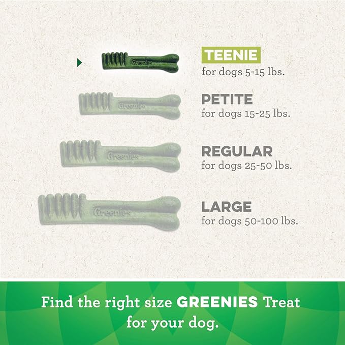 GREENIES Original TEENIE Natural Dog Dental Care Chews Oral Health Dog Treats, 72 oz. Pack (260 Treats) - PAWPICO
