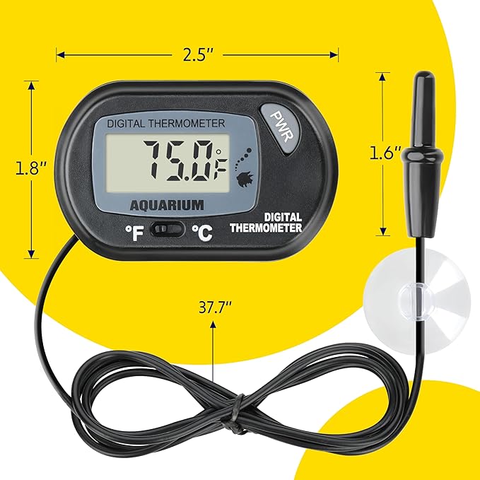 iPower 4 by 7-Inch 4W Reptile Heat Mat, LCD Digital Aquarium Thermometer, Under Tank Warmer Terrarium Heat Pad for Turtles Lizards Frogs and Other Small Animals, Multi Sizes iPower