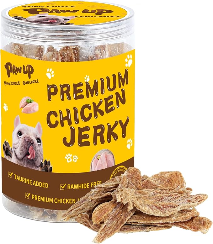Chicken Jerky Dog Treats, Lower Moisture Content, Healthy Premium Chewy Dog Jerky Treats, 10.6 oz - PAWPICO