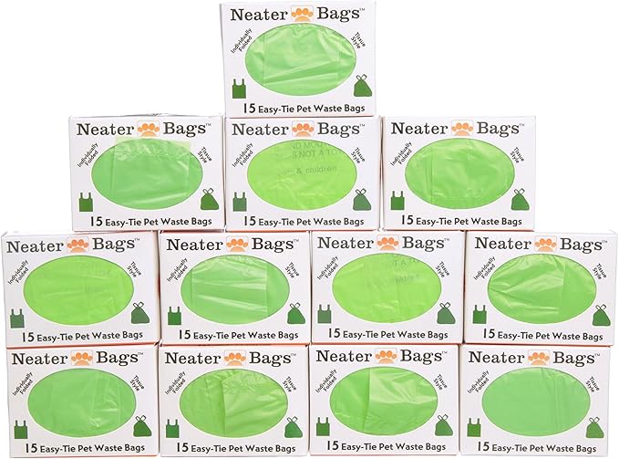 Neater Pet Brands Neater Bags - Dog Waste Poop Bags - Dispense One at a Time Like Tissues - No Rolls to Fuss With - Easy-Tie Handles (180 Bags)… - PAWPICO