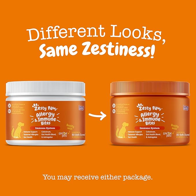 Zesty Paws Dog Allergy Relief - Dog Itching Skin Relief - Dog Probiotics for Itchy Skin and Itchy Ears - Dog Allergy Chews - Dog Itch Relief - Dog Skin Allergy Relief - Lamb - 50ct ZestyPaws