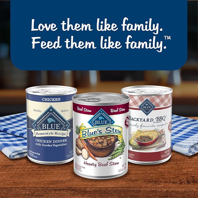 Blue Buffalo Blue's Stews Natural Adult Wet Dog Food Cans, Chicken and Beef 12.5-oz (12 Pack- 6 of Each Flavor) - PAWPICO