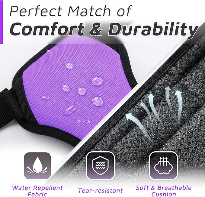 Eagloo Dog Harness Medium Sized Dog, No Pull Service Vest with Reflective Strips and Control Handle, Adjustable and Comfortable for Easy Walking, No Choke Pet Harness with 2 Metal Rings, Purple, M GoExplorewithEagloo