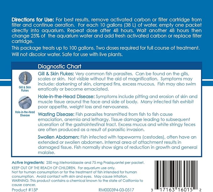 API GENERAL CURE Freshwater and Saltwater Fish Powder Medication 10-Count Box API