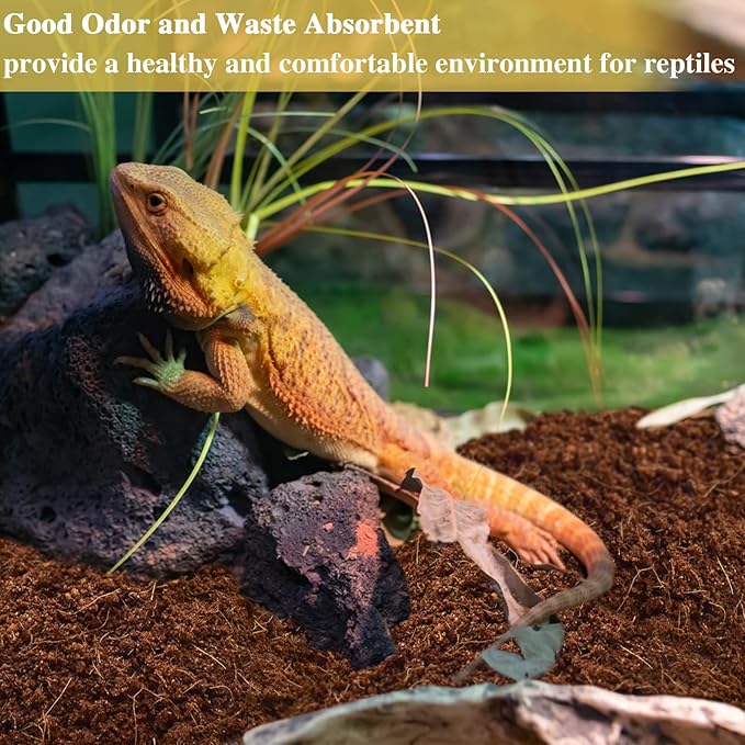 ZeeDix 2Pcs Compressed Coconut Fiber Substrate, 100% Organic Coco Coir Fiber Brick Substrate Fluffy Bearded Dragon Tortoise Snake Terrarium Substrate Loose Natural Husk Terrarium Bedding for Reptiles ZeeDix