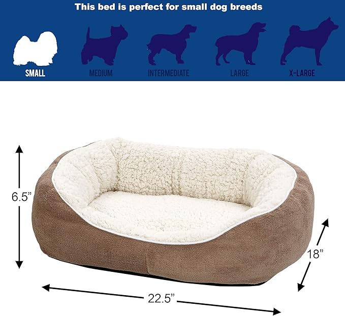 Midwest Homes for Pets Cuddle Bed, Taupe, Small - PAWPICO