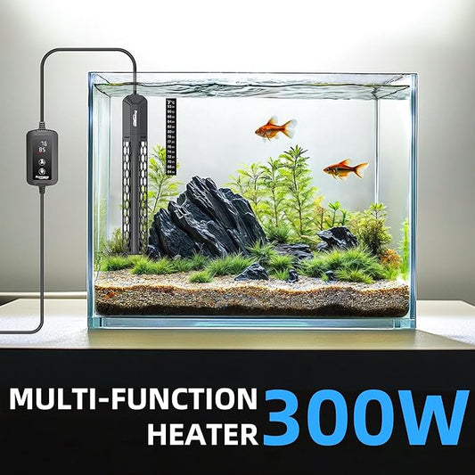 FREESEA Aquarium Heater for Fish Tank: 100W/200W/300W/500W Submersible Fish Tank Heater with Over-Temperature and Off-Water Protection for 40-75 Gallon Saltwater and Freshwater FREESEA