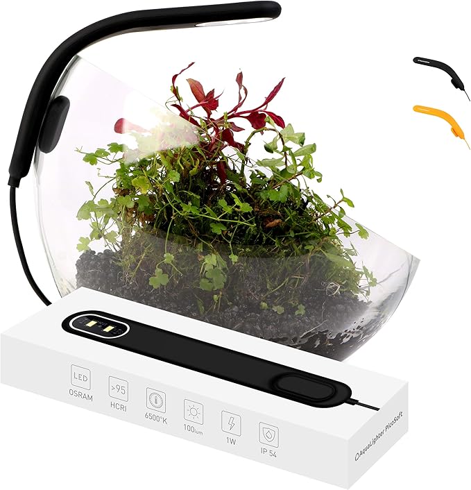 Fish Tank Light - Clip On Aquarium Light - Aquarium Light for Plants - LED Flexible Lamp for Freshwater Small Aquarium Light - PicoSoft Black 5 Gallon Aqualighter
