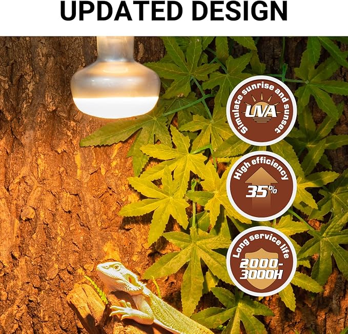 REPTI ZOO 2 Pack Heat Lamp 100W, Intense Basking Spot Simulated Natural Sunlight Heating Lamp Bulb, Heat Emitter UVA Heat Lamp Bulb for Reptile Chickens Pet Brooder REPTIZOO