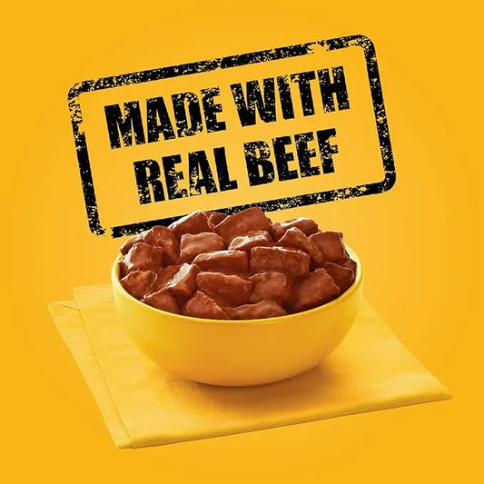 PEDIGREE CHOICE CUTS IN GRAVY Adult Canned Soft Wet Dog Food with Beef, 13.2 oz. Cans 12 Pack - PAWPICO