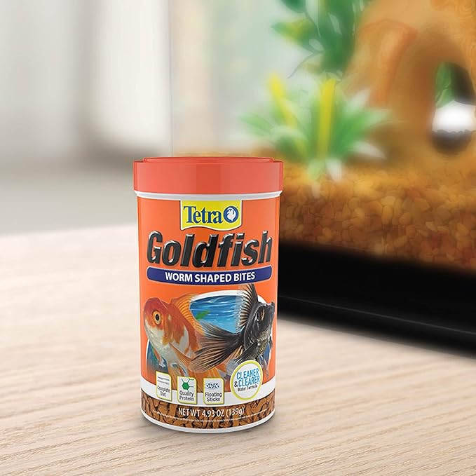 Tetra Pond Tetra Goldfish Worm Shaped Bites Fish Food, 4.93 Oz., Complete Food for All Goldfish Tetra+Pond
