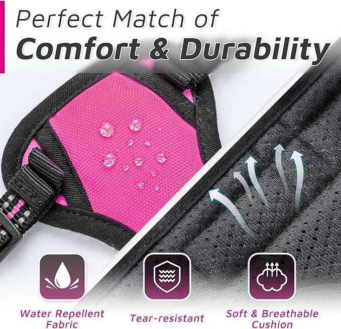 Eagloo Small Dog Harness No Pull, Service Vest with Reflective Strips and Control Handle, Adjustable and Comfortable for Easy Walking, No Choke Pet Harness with 2 Metal Rings, Rose Red, XS GoExplorewithEagloo