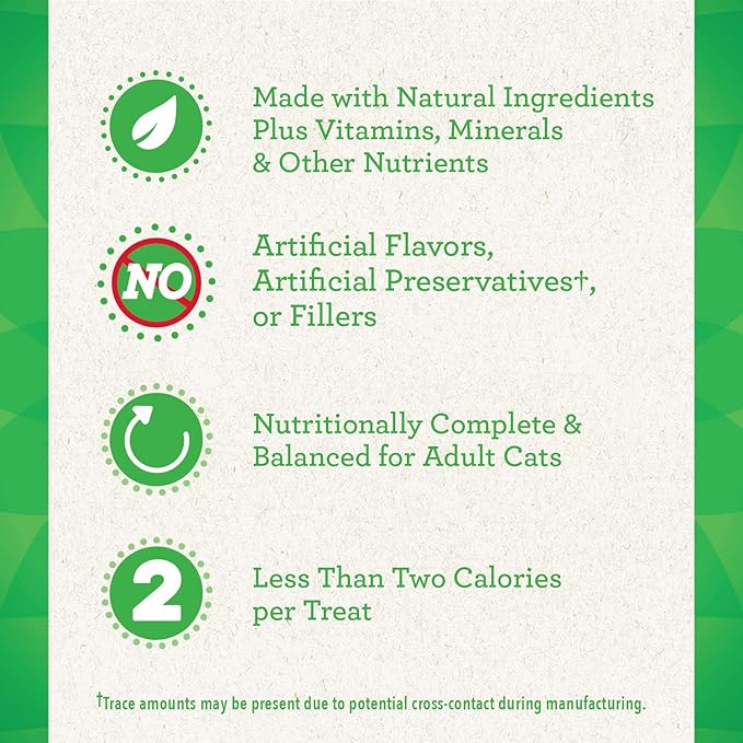 Greenies Feline Smartbites Skin & Fur Crunchy and Soft Natural Cat Treats, Chicken Flavor, 4.6 oz. Pack (Pack of 2) GREENIES