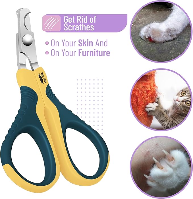 Mr. Pen- Cat Nail Clipper, Yellow & Gray Cat Nail Trimmer, Cat Nail Clippers, Cat Claw Clippers, Cat Clippers for Nails, Pet Nail Clippers, Kitten Nail Clipper, Small Dog Nail Clipper Cat Claw Trimmer - PAWPICO