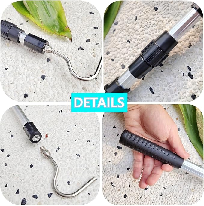 Snake Hook Reptile Catcher Stick Pole, Heavy Duty Snake Handling Tool kit for Rattlesnakes Python Copperhead Removal Catching Bytcew