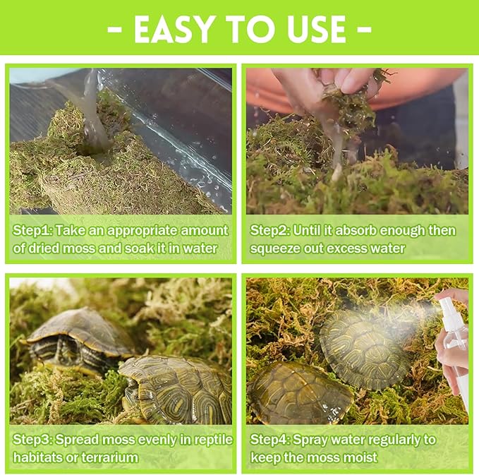 Riare 21 OZ Premium Sphagnum Moss for Reptiles- 50QT Natural Live Moss Reptile Moss Bedding for Terrarium, Hatching, Forest Sphagnum Moss Reptile Substrate for Snakes, Gecko, Turtles, Frogs, Leopard Riare