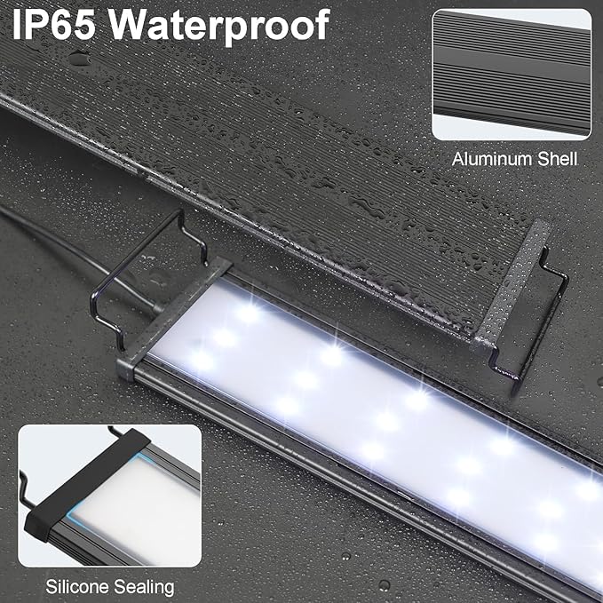 Full Spectrum LED Aquarium Light 48W, 48''-55'' Adjustable Fish Tank Lights Auto on/Off with Timer Dimmable for Freshwater Plants, 4 Natural Modes Aquarium Plant Light Danhh