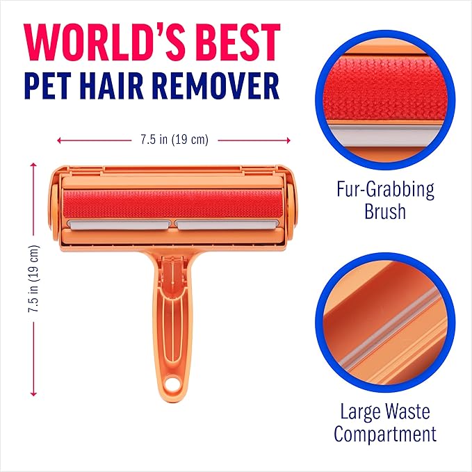 Chom Chom Roller Pet Hair Remover - ChomChom Reusable Cat and Dog Lint Rollers for Furniture, Couch, Car, and Clothes - Limited Cat Edition - PAWPICO