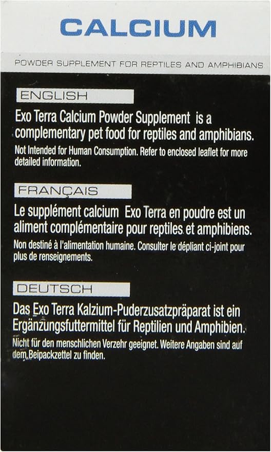 Exo Terra Calcium Powder: Ultra Fine, High Calcium Formula Supports Bone Health, Growth, and Metabolism. Perfect for Insects, Fruits & Veggies 1.4 oz. ExoTerra