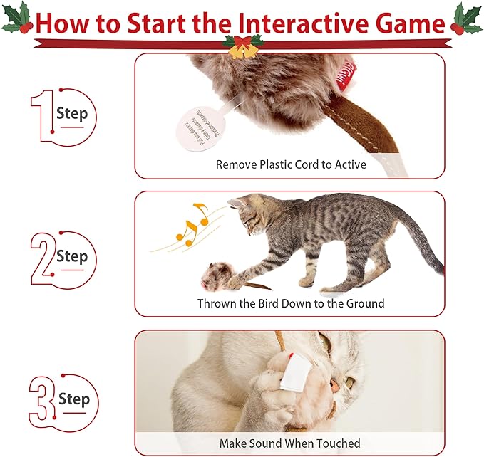 Gigwi Cat Toys for Indoor Cats, Interactive Cat Toy with Real Squeaky Mouse Electronic Sound Chirping, Kitten Toys Automatic Cat Mice Toy for Cat Exercise & Kicker to Self Play, Relieve Boredom - PAWPICO