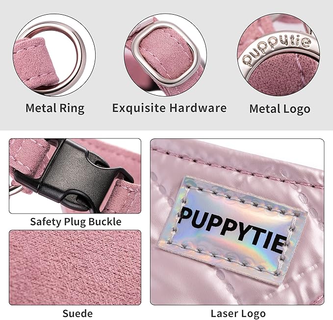 Puppytie No Pull xs Dog Harness with Multifunction Dog Leash,Soft Adjustable No Choke Escape Proof Pet Harness Vest,Glossy Sapphire Blue,XS Puppytie