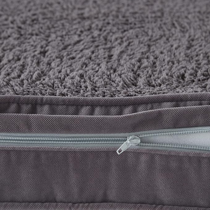 Happy Hounds Oscar Rectangle Orthopedic Foam Sherpa Dog Bed, Small (36 x 24 in.), Pewter - PAWPICO