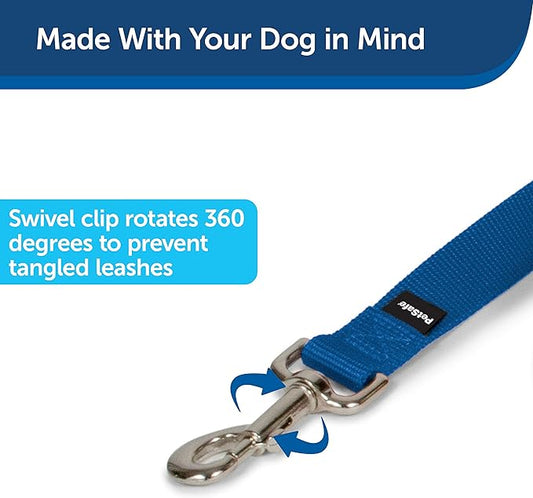 PetSafe Nylon Dog Leash – Strong, Durable, Traditional Style Leash with Easy to Use Bolt Snap – 1" x 6', Royal Blue PetSafe