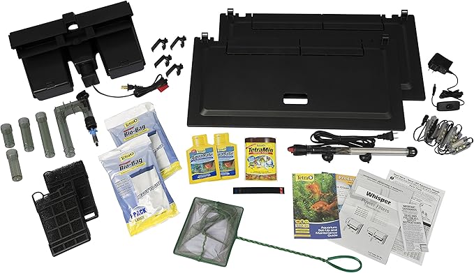Tetra 55 Gallon Aquarium Kit with Fish Tank, Fish Net, Fish Food, Filter, Heater and Water Conditioners Tetra