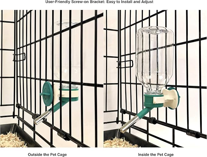 Choco Nose Patented No-Drip Water Bottle/Feeder for Guinea Pigs/Hamsters/Bunnies/Ferrets/Other Small Pets, Critters and Animals - for Cages, Crates or Wall Mount. 10.2oz. Nozzle 10mm, Green (C128) ChocoNosePetSupplyWeLovePetsLikeYouDo