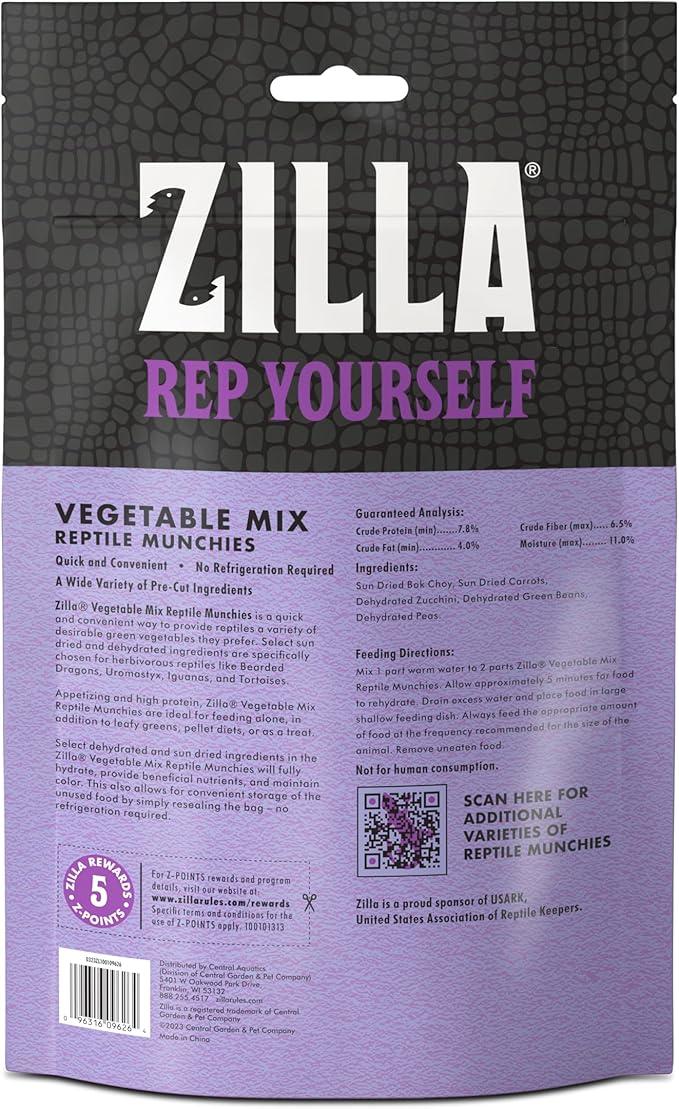 Zilla Reptile Food Munchies Vegetable Mix, 4-Ounce Zilla