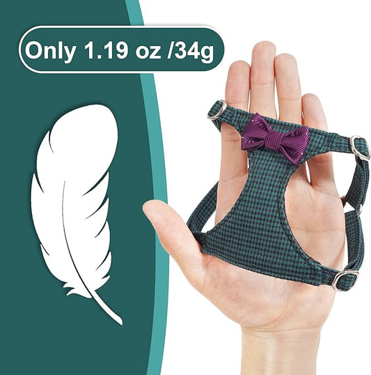 Puppytie No Pull xs Dog Harness with Multifunction Dog Leash,Soft Adjustable No Choke Escape Proof Pet Harness Vest,Glossy Dark Green,XXS Puppytie