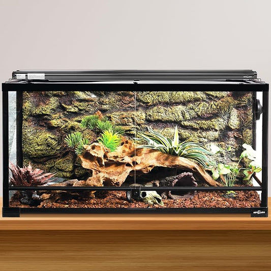REPTI ZOO UVB Reptile Light, New Version T5 HO UVB Lighting Combo Kit, Reptile Terrarium Hood with 5.0 UVB Tube Bulb, Reptile Light Fixture 39W-34Inch REPTIZOO