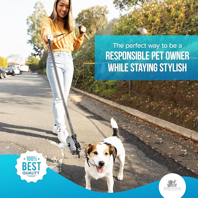 Premium Dog Poop Bag Holder for Leash - Convenient Dog Poop Bag Dispenser with Durable Design - Stylish Accessory for Easy Cleanup - Ideal for Dogs, Puppies, and Outdoor Walks - Teal Green - PAWPICO