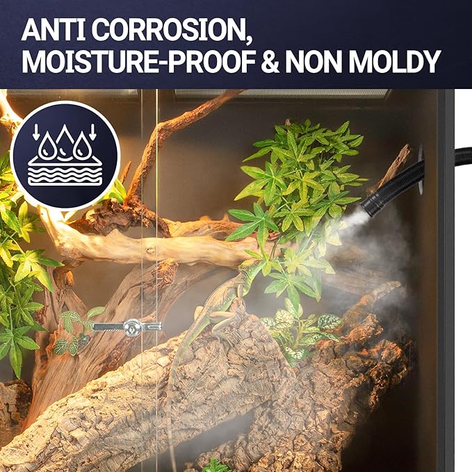 REPTIZOO 100 Gallon PVC Reptile Terrarium, 36"x18"x36" Extra Tall Large Glass Reptile Tank for Chameleon Frog Gecko Lizard Arboreal Reptile, Reptile Enclosure with Sliding Door & Screen Ventilation REPTIZOO