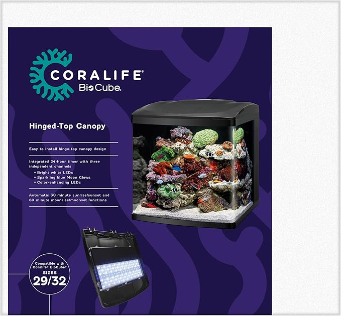 Coralife BioCube LED Aquarium Fish Tank Replacement Lid Canopy, 29/32 Gallon Coralife
