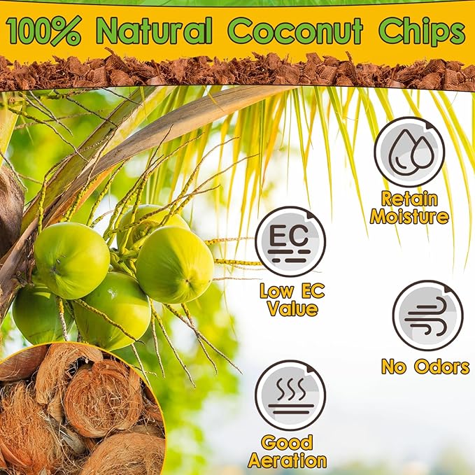 Halatool 6Pack Compressed Coconut Chips Brick Natural Coconut Husk for Reptiles Bedding Coco Coir Chips Terrarium Substrate for Ball Python Frog Snake Gecko Hermit Crab Tortoise HALATOOL