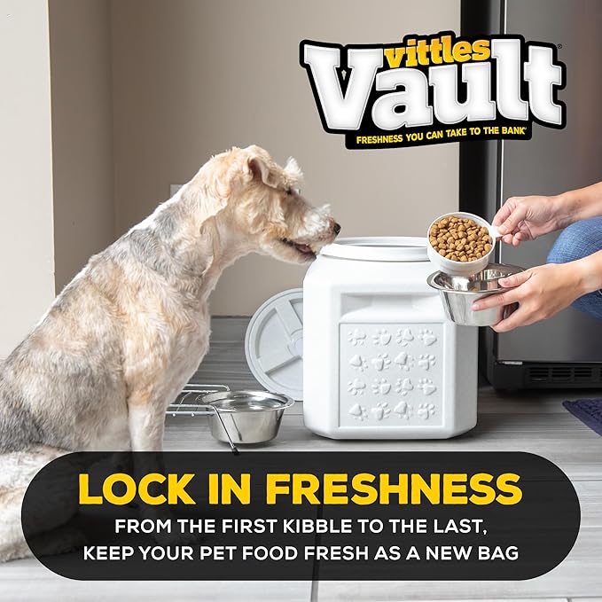 Gamma2 Vittles Vault Airtight Dog Food Storage Container - Fits up to 25 Pounds of Dry Pet Food - Perfect for Cat and Puppy Kibble - BPA-Free Plastic - Made in the USA - 12" L x 13.75" H - PAWPICO