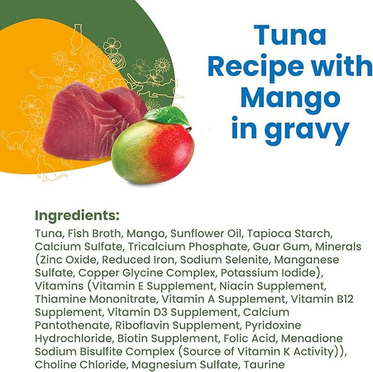 Almo Nature HQS Complete Wet Cat Food Tuna Recipe with Mango in gravy 2.47 oz (Pack of 12) - PAWPICO