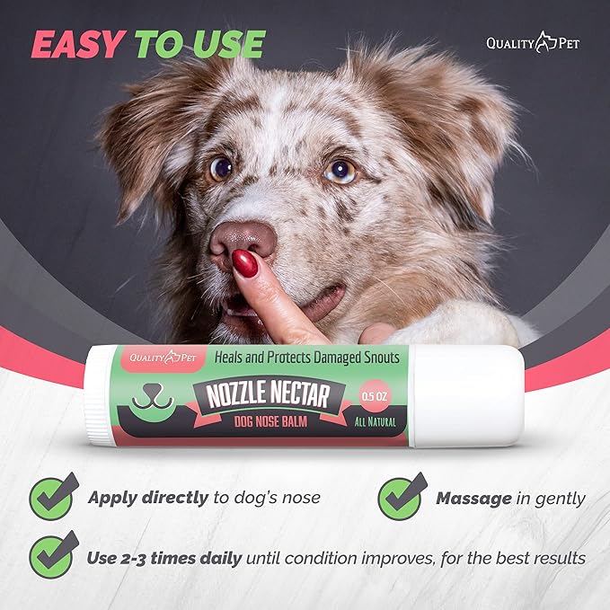 0.5oz Jumbo Dog Nose Balm - 100% Organic & Natural Nose Moisturizer and Healing Cream Butter - Dog Dry Nose Treatment - Heals, Repairs & Protects Chapped, Damaged & Rough Noses - Effective & Safe QualityPet