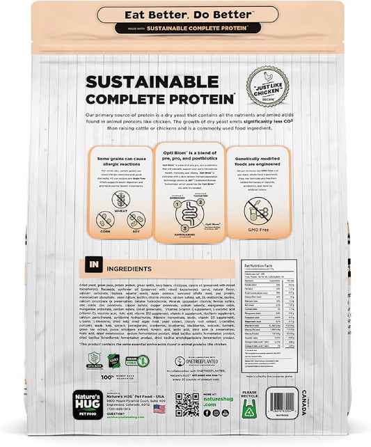Nature's HUG Dry Cat Food, for Senior-All Breeds, 10 lb. Bag, Just Like Chicken Recipe, Grain Free & Hypoallergenic, Supports Microbiome Health, Sustainable Complete Protein & Balanced Nutrition - PAWPICO