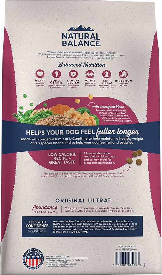 Natural Balance Original Ultra Fat Dogs Chicken Meal, Salmon Meal & Barley Recipe Adult Dry Dog Food, 4 lbs. - PAWPICO
