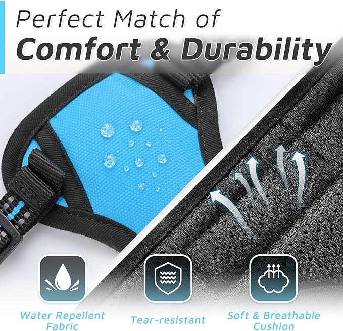 Eagloo Small Dog Harness No Pull, Service Vest with Reflective Strips and Control Handle, Adjustable and Comfortable for Easy Walking, No Choke Pet Harness with 2 Metal Rings, Sky Blue, XS GoExplorewithEagloo