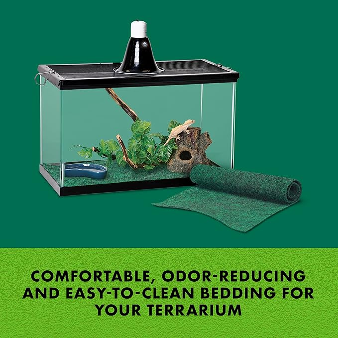 Zilla Reptile Terrarium Bedding Substrate Floor Liner, Green, 20L/29G, 11.75" x 29.5" Zilla
