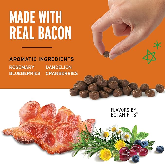 Pet Botanics 10 oz. Pouch Training Rewards Mini Soft & Chewy, Bacon Flavor, with 500 Treats Per Bag, The Choice of Top Trainers - PAWPICO