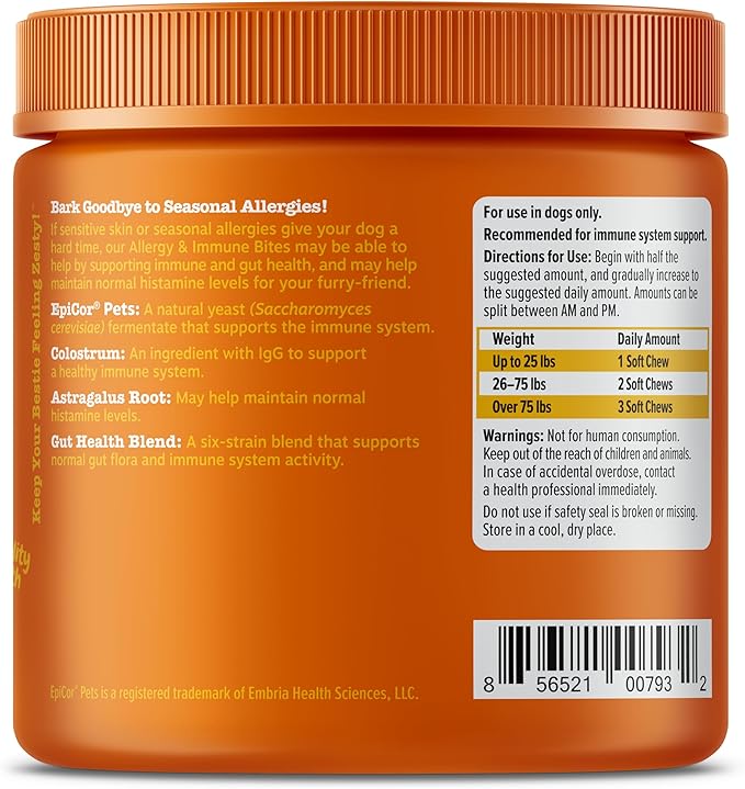 Zesty Paws Dog Allergy Relief- Dog Itching Skin Relief- Dog Probiotics for Itchy Skin and Itchy Ears- Dog Allergy Paw Relief- Dog Allergy Chews- Dog Itch Relief - Dog Skin Allergy Relief - PB - 90ct ZestyPaws