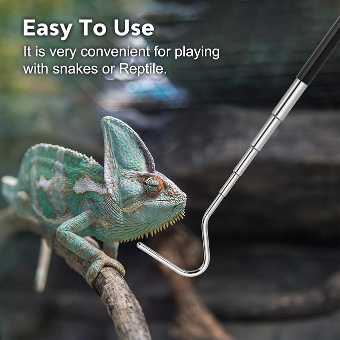 Mini Snake Hook, Stainless Steel Portable Retractable Reptile Hook, Grabber Kit Outdoor Rattlesnake Reptile Handling Tool (2 Pieces) Northspoor