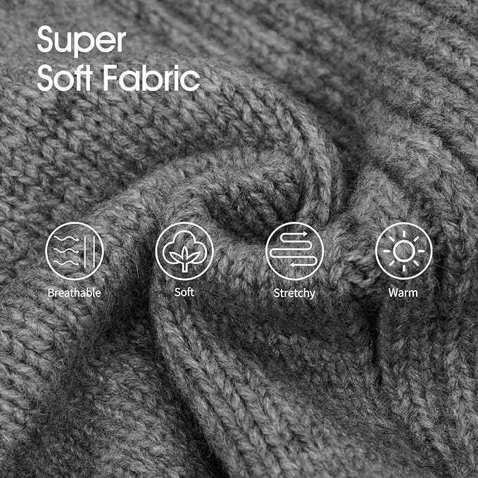 IECOii Large Dog Sweater,Pet Dog Sweaters for Large Dogs Boy,Thanksgiving Fall Doggie Sweatshirt,Turtleneck Thick Warm Girl Dog Sweater,Winter Knitwear Clothes for Corgi,French Bulldog(Light Grey L) - PAWPICO